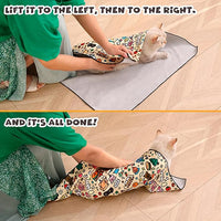 Cat Grooming Wrap, Self-Adherent Soft Cat Blanket to Wrap, Nail Clipping, Anti-Bite, Anti-Scratch, Anti-Escape Calming Wrap (Halloween, 3-6 lbs)