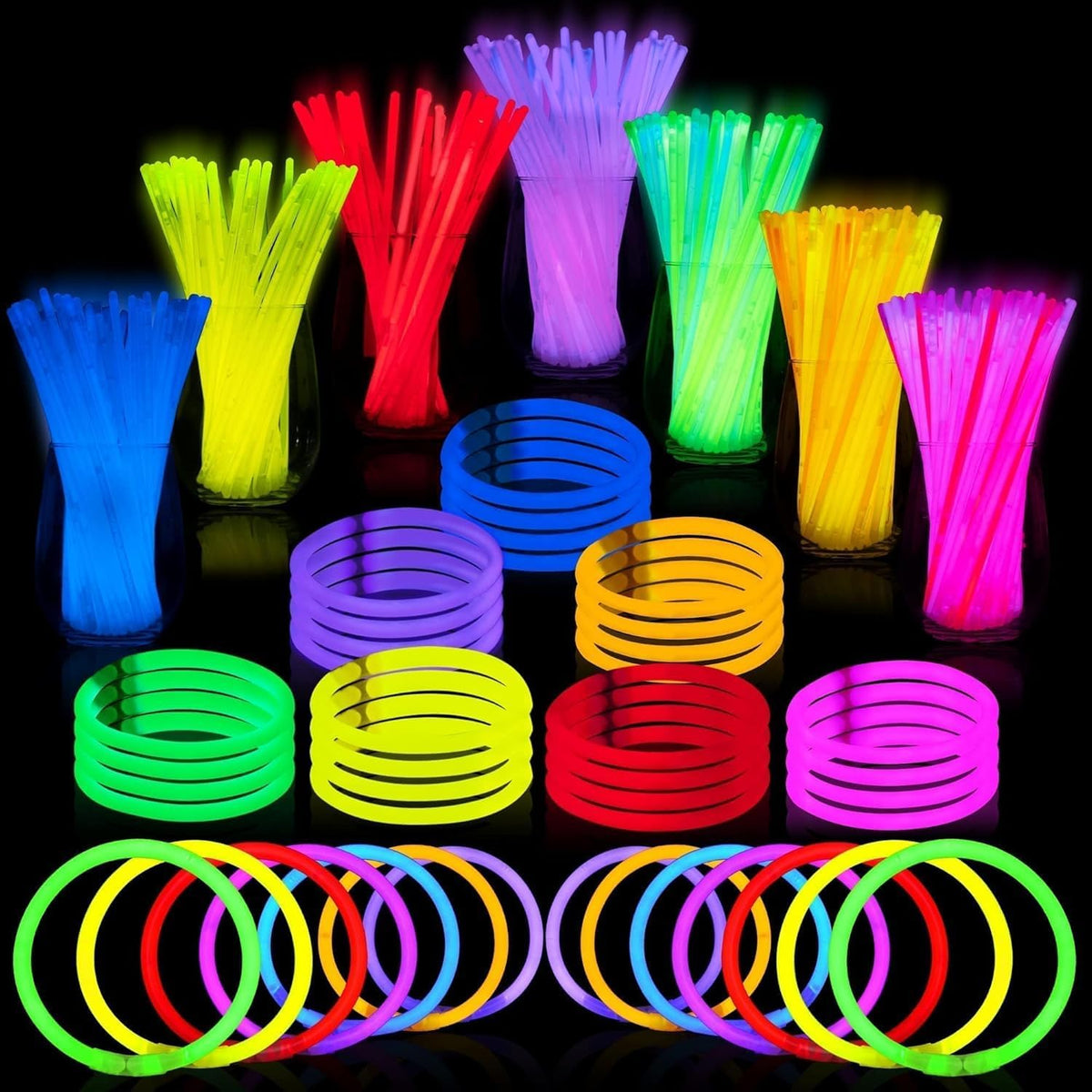 JOYIN 100 Pcs 8" Glow Sticks Bulk Party Pack - 100
