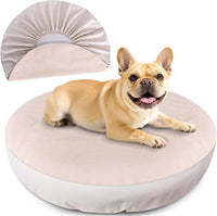 Dog Bed Covers Replacement Washable for Round & Donut Dog Bed 100% - Beige-36" x 36" x 10"