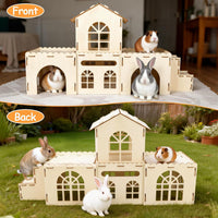 Large Wooden Bunny Hideout - 4 House and 1 Ladder - image 4