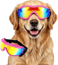 Enjoying Clear Dog Goggles Medium to Large Breed - Neon Pink / Large Breeds