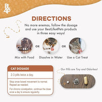 Cat Laxative Constipation Relief, Natural Cat Stool Softener Remedy for Irregular Bowel Movements Without Feline Diarrhea, Supports Feline Digestion & Gas Pain Relief, 400 Odorless, Tasteless Pills