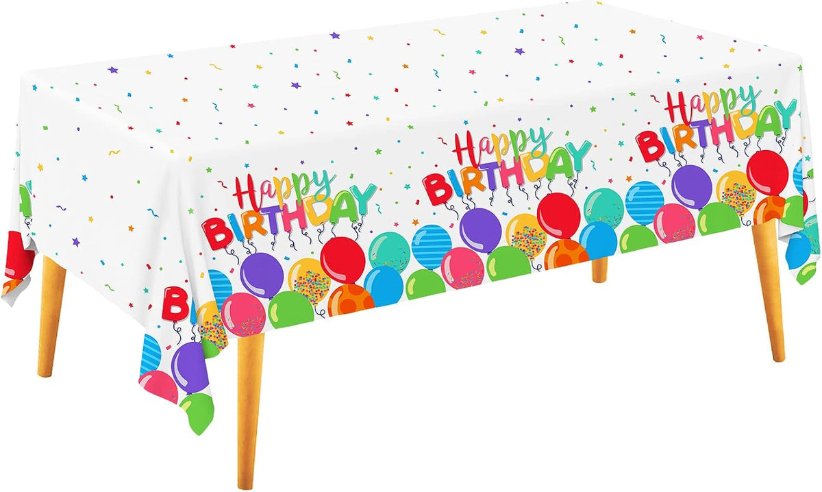 Fall Thanksgiving decorations, Disposable Tablecloth - Balloons birthday