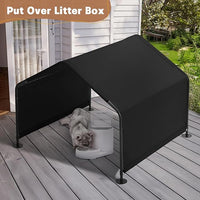 Dog Shade Shelter Outdoor 4'x4'x3' Tent for Large Medium Dogs, Outside Sun Rain Canopy Pet House for Cats Pigs Livestock with Waterproof Roof Ground Nails,Black