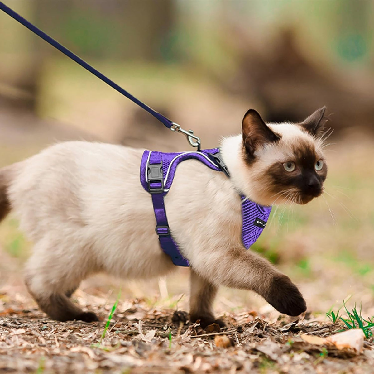 Cat Harness and Leash Set, Adjustable Cat Vest Harnesses – Essentials for Cats - Purple / X-Small - image 4