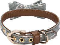Puppy Collars for Small Dogs - StrawberryEC Adjustable Puppy Id Buckle Collar Leather. Cute Mint Love Dog Collar (Bow-Mint-Love)