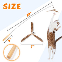 JXFUKAL Cat Wand Toys, Interactive Cat Toys with 3 Feather Refills, 29'' Flexible Steel Wire - Set A - image 3