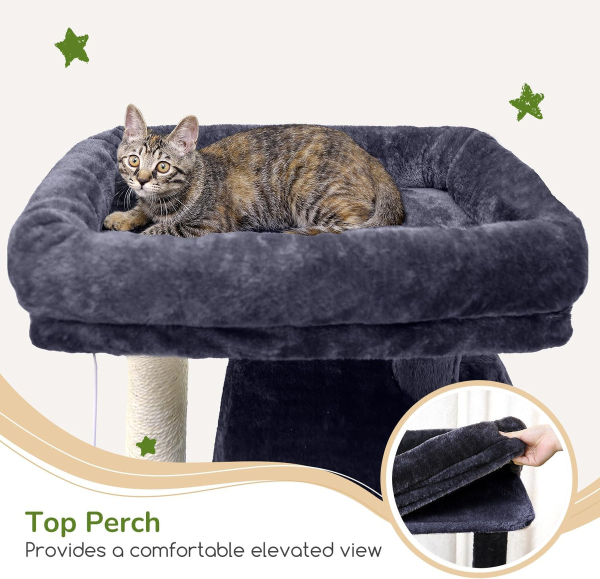 Globlazer F70 Pro Heavy Duty Cat Tree Tower for Indoor Cats Large - Dark Grey / XL - image 4