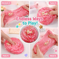 Clear Glitter Slime Kit with Little Turtle Toy for Girls Age 6-14 - Red - image 4