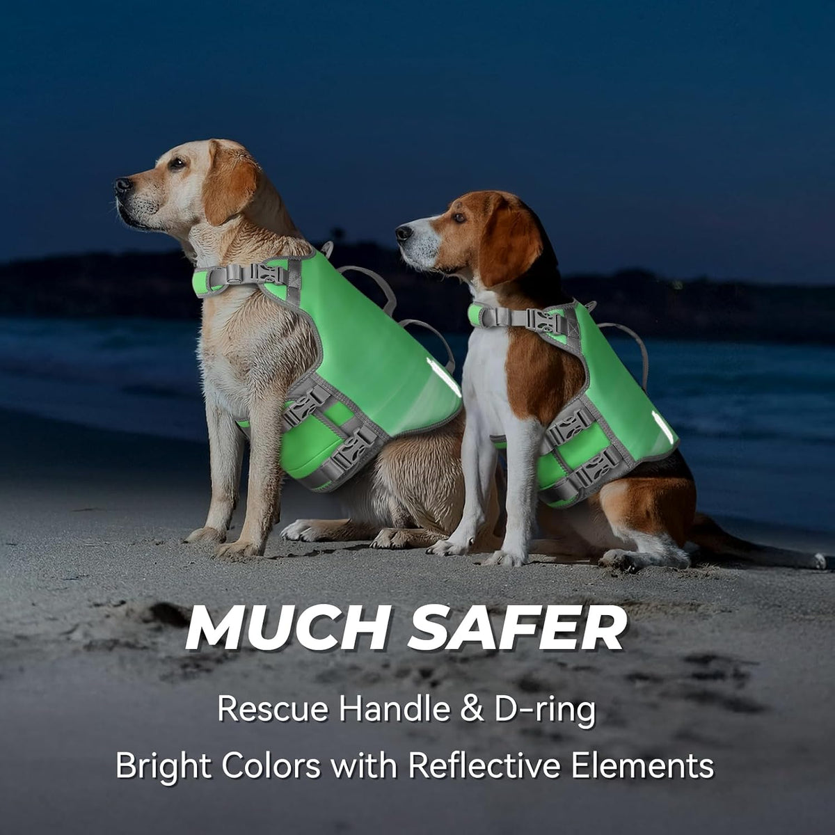 VIVAGLORY Dog Life Vest Neoprene Dog Swim Vest, M - Verdant Green / S: 20-22in (Ribcage Girth) - image 4