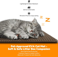 Cat Litter Mat 24"x16", Double Layer EVA litterbox Mat Beige - Brown / Honeycomb-31 x 24 Inches - image 4