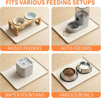 Silicone Pet Feeding Mat, Dog Cat Food Water Bowl Mat - Beige / 18.5"L x 11.5"W - image 2