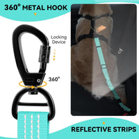 Pawaboo 2Pack Dog Car Seatbelt - AE-Lake Blue + Black - image 2