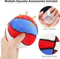 Dog Toys Balls, Chewable Plush Football for Dogs, Soft Pet Ball - Basketball - image 2