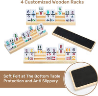 Mexican Train Dominoes Set with Numbers and 4 Wooden Trays/Racks - D12 Numbers 4 Players - image 4