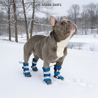 Spark Paws Dog Shoes, Waterproof Dog Boots for Medium to Large Dogs, Non Slip, Breathable Dog Booties and Paw Protectors - 4PCS Doggie Hiking Boots with Reflective Straps, Blue Camo, Size 6