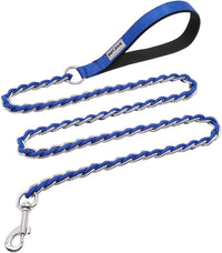 Chain Dog Leash, Bite-Proof Metal Leash - Blue / 4FT(30-80lb)