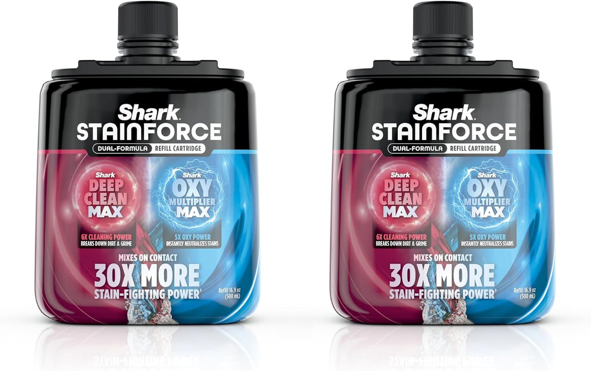 Shark StainForce 2-Pack Refill Cartridge, Stain & Odor Remover - 33.8 Fl Oz (Pack of 1) / Dual-Formula Refill Cartridge (2-pack)