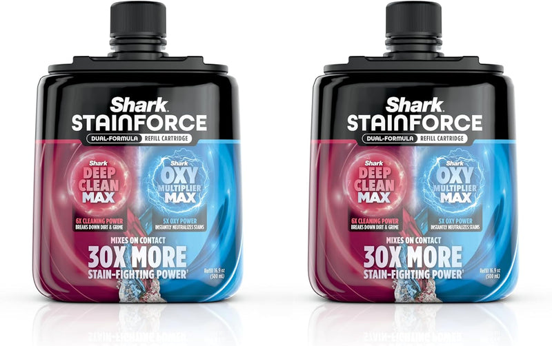 Shark StainForce 2-Pack Refill Cartridge, Stain & Odor Remover - 33.8 Fl Oz (Pack of 1) / Dual-Formula Refill Cartridge (2-pack)