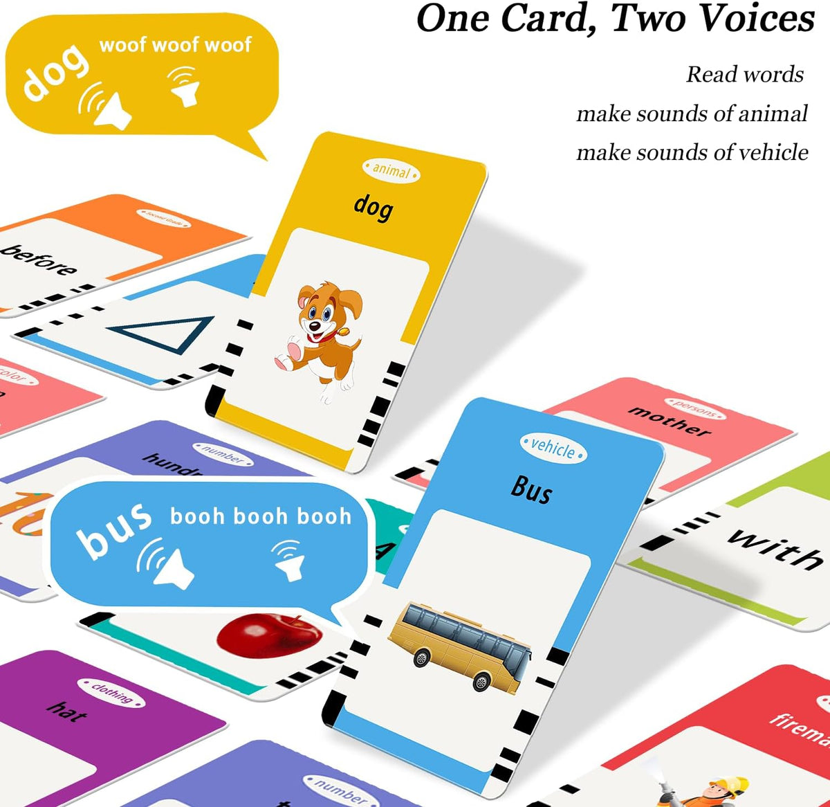 Startcan Talking Flash Cards for Toddlers 1 2 3 4 5 - 560 Dolch Sight Words: Abc, 0-100, Phrases- Pink - image 2
