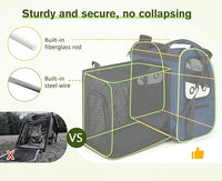 Pecute Pet Carrier Backpack, Cat Backpack Carrier, Expandable with Breathable Mesh for Small Dogs Cats Puppies, Dog Backpack Carrier for Hiking Travel Camping Outdoor, Hold Pets Up to 17 Lbs
