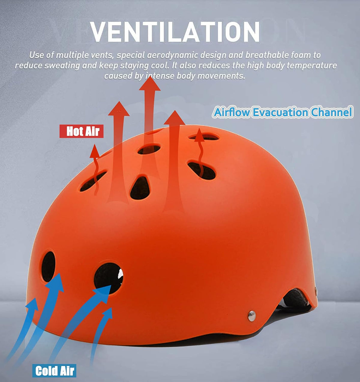 Skateboard Helmet Impact Resistance Ventilation for Youth & Adults – Fun for Kids & Family - Orange / Medium - image 2