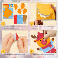 VKPI 4 Butterflies Foam Art Crafts Gift Kit - Reindeers - image 2