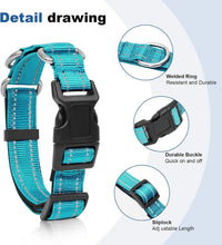 Reflective Martingale Dog Collars. Dog Collar with Quick Release - L:1" Wide for 18.5"-26.5" Neck / Azure Blue - image 3