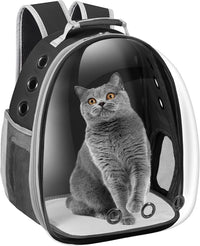 Cat Carrier Backpack, Pet Carrier Backpack Front Pack for Small Medium Cat Puppy Dog Carrier - Black