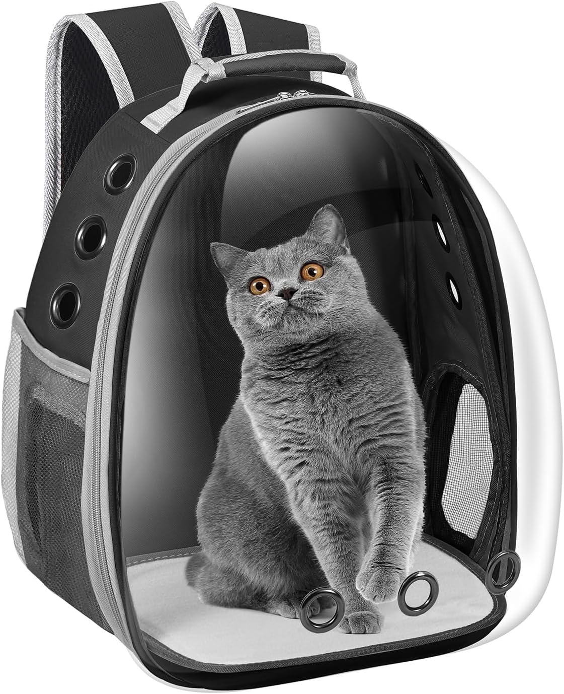 Cat Carrier Backpack, Pet Carrier Backpack Front Pack for Small Medium Cat Puppy Dog Carrier - Black