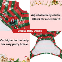 CuteBone Small Dogs Outfit Soft Puppy Onesies Pjs Christmas Dog - Stripe Snowflakes / Medium - image 4