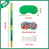 PCFING 30 inch rainbow piñata stick kit with blindfold and rope - view 13
