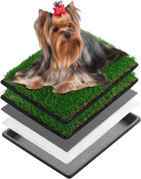 MEEXPAWS Dog Grass Pee Pads for Dogs with Tray - Small - 18 x 14 inch