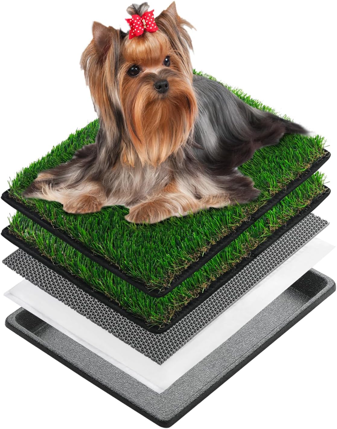 MEEXPAWS Dog Grass Pee Pads for Dogs with Tray - Small - 18 x 14 inch