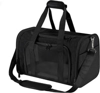 Roaringkitty Travel in Style: Portable Pet Carrier for Small Pets up to 15 Lbs- Airline Approved, Collapsible & Comfortable cat/Puppy Soft Sided Bag (Black)