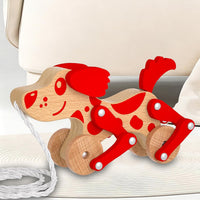 LKyoxs wooden pull along dog toy with swinging legs and pull string - view 10