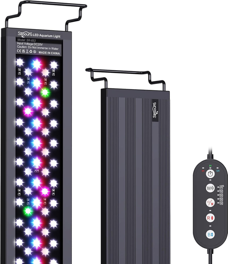 SEAOURA WRB LED Aquarium Light with Timer for 24-30in Freshwater Fish - For 12'' - 18'' Tank