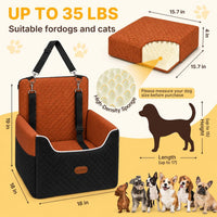 ALL GOOD PET SUPPLIES Dog Car Seat for Small/Medium Dogs Under – Essentials for Dogs - Black/Brown - image 3