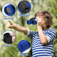 Dr. Anison kids binoculars set in blue with canvas bag and neck strap - view 22