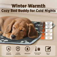furrybaby Pet Heating Pad for Cats & Dogs, Waterproof Heated Bed - Temp adjustable / 47 X 30in / Black - image 2