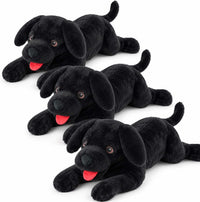 LotFancy Dog Stuffed Animals Plush - Black / 21 inch (Pack of 3)