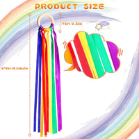Deekin rainbow ribbon rings, wooden Waldorf hand kites with bright streamers - view 13