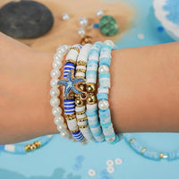 Gionlion Christmas clay bead bracelet kit with red, green, white and gold beads - view 8
