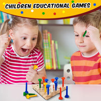 Zhanmai 3 Sets Wooden Triangle Peg Travel Game - Multi-color Peg / 10 - image 3