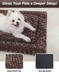 Exsnugy Washable Dog Bed Mat Medium Size Fluffy Pet Crate Pad 36x23 – Essentials for Dogs - Brown / 48.00" x 30.00" x 1.50" - image 3