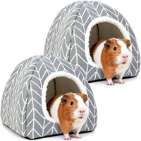Guinea Pig Hideout Bed, Dwarf Rabbit House Cave – Daily Care for Small Pets - Grey+Grey