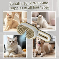 4 in 1 Cat Steam Brush Rechargeable pet spray comb Steam Brush for Cats and Dogs, Massage, Cleaning, Shedding & Combing Multifunctional Hair Removal Anti Static Grooming Tool for home (White)