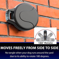 30ft Wall Mount Retractable Dog Tie Out Cable for Small to Large Dogs Between 20-75 lbs, Patented Retractable Dog Lead Great for Yard/Garden - Durable for 70,000 Cycles (Black, 30ft)