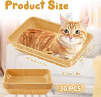 Tessco for you 30 Pack Disposable Litter Boxes for Cats - Light Brown - image 2