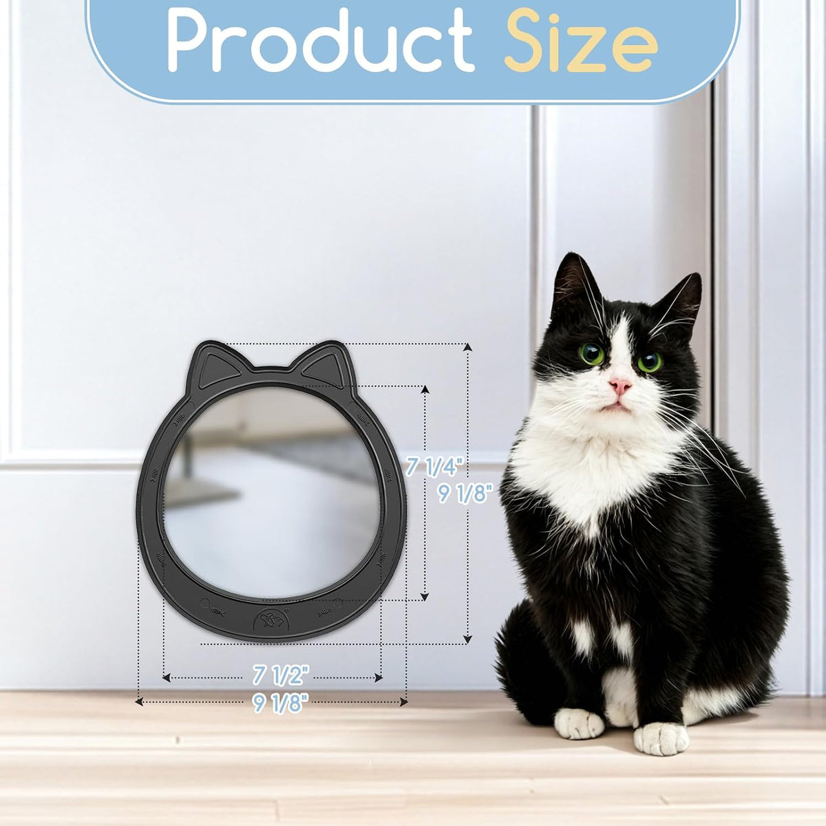 Large Cat Door Interior Door - Black - image 2